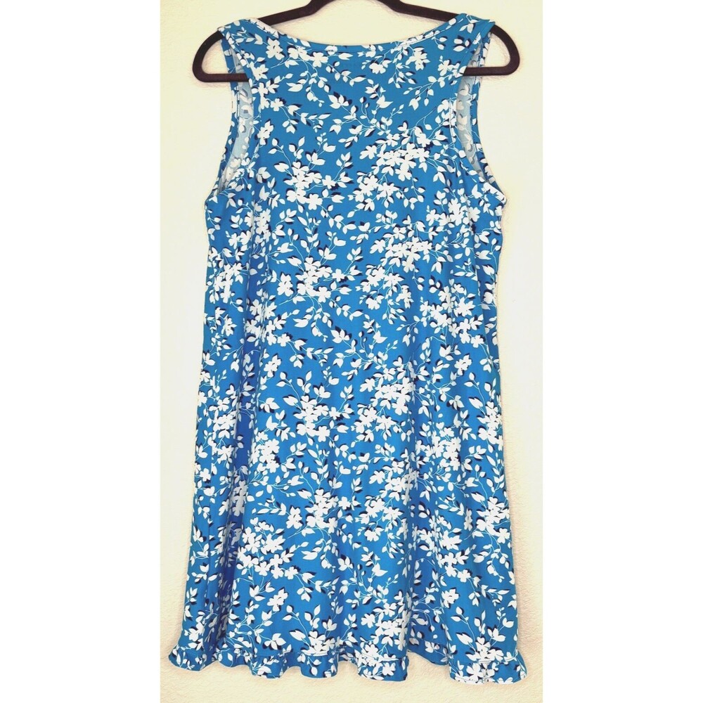 Draper James Nightie Blue‎ Shadow Floral Ruffle Pajama Dress Ruffle Small Medium - Picture 5 of 9